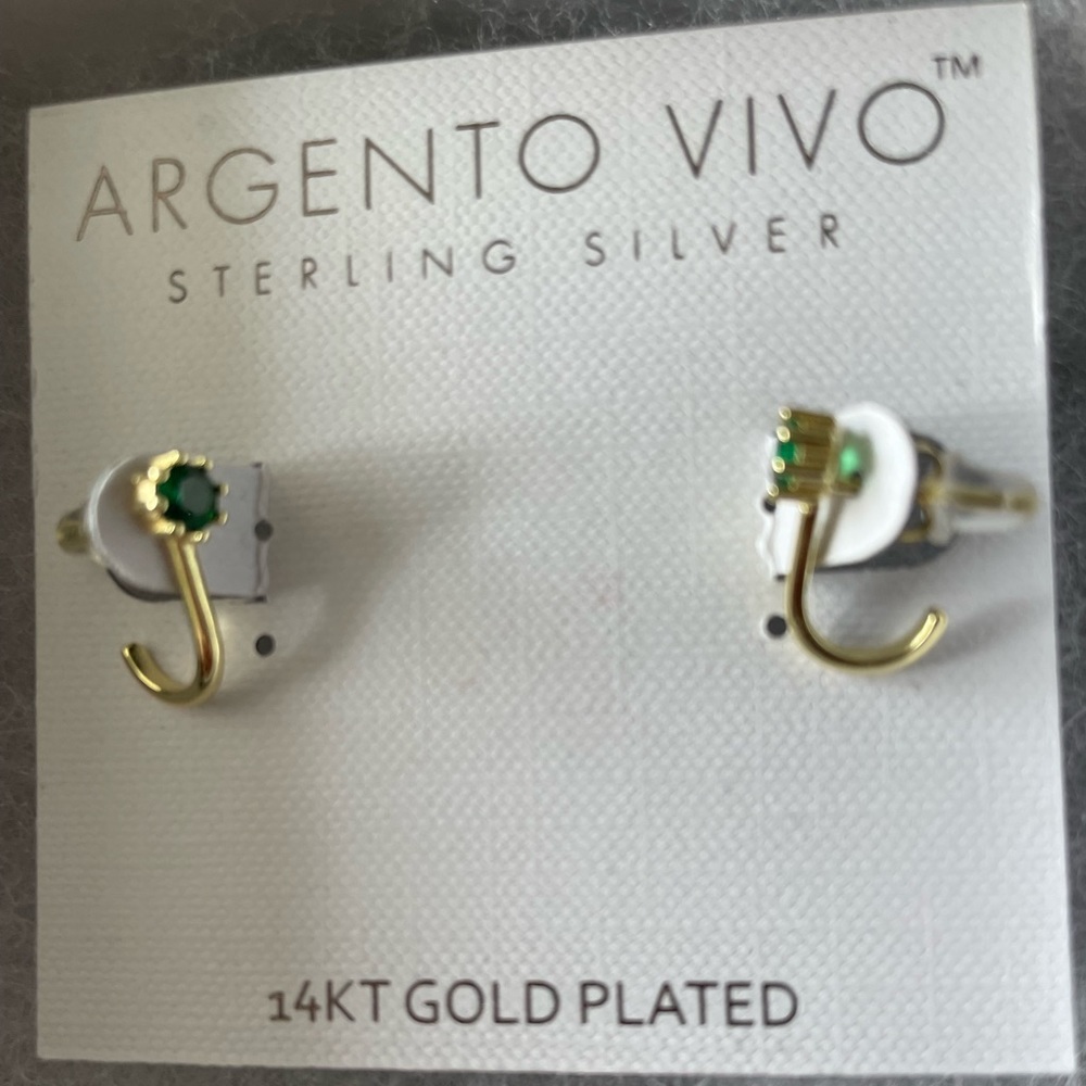 Brand new Argento Vivo Sterling Silver with 14kt gold plated pierced earrings.